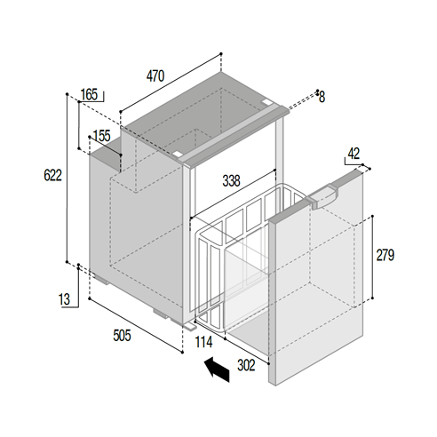 Vitrifrigo C90DW CHR Kühlschrank-Gefrierkombination