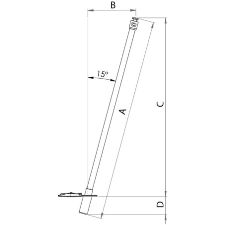 Mât flexible pour store Mickey 170cm - Osculati