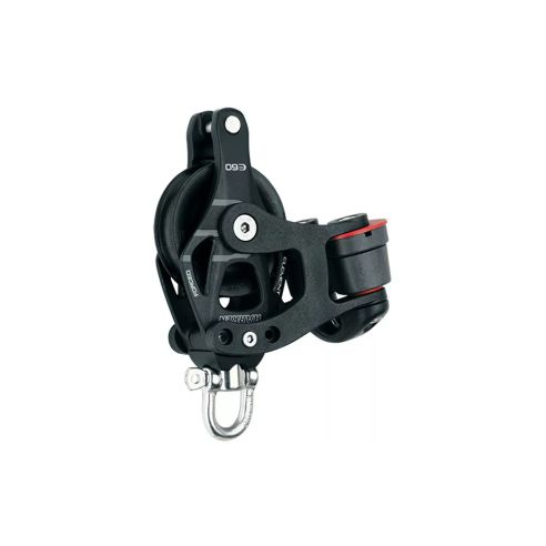 Harken Element Einzelblock 12 mm, 60 mm Seilrolle mit Klampe und Becket