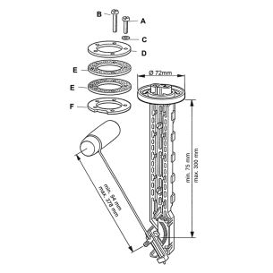 Drivstoffnivåsensor 12/24 V 10–180 ohm spak – Vdo 2