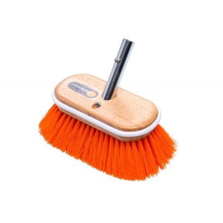 Varnished wooden brush with high quality bristles