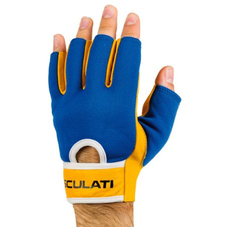 Half-finger leather sailing gloves