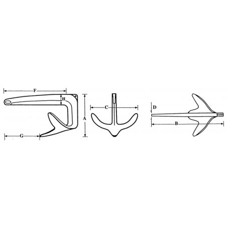 Bruce Anker aus verzinktem Stahl