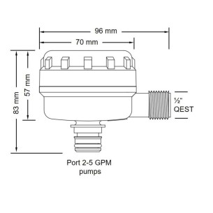 Jabsco 46400-0014 - Pumpgard filter 90° 2