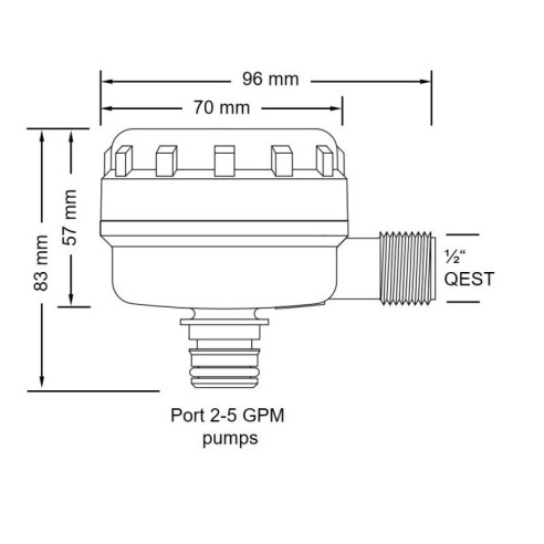 Jabsco 46400-0014 - Filtre Pumpgard 90°