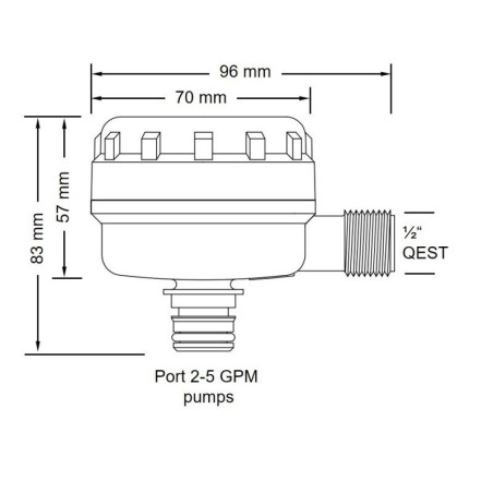 Jabsco 46400-0014 - Pumpgard-filter 90°