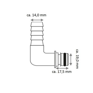 Jabsco 30651-1000 - 90°-Anschlussset - 1/2" 2