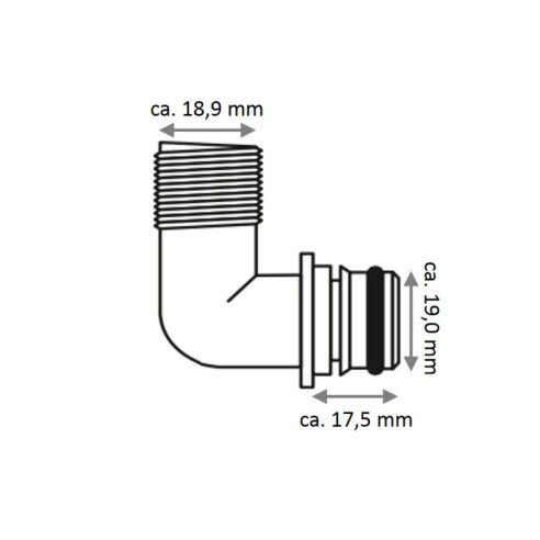 Jabsco 30655-1000 - 90°-Anschlussset - 1/2"