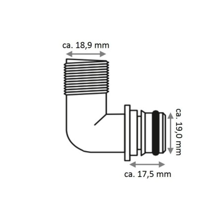 Jabsco 30655-1000 - Kit de raccordement à 90° - 1/2"