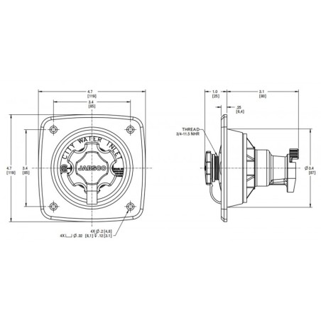 Jabsco 44412-2045 - Trykkregulator i krom