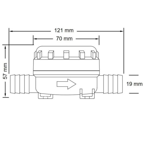 Jabsco 46400-0000 - Filtre en ligne Pumpgard