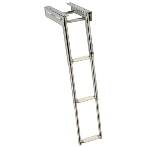 Fully retractable platform ladder with telescopic slide