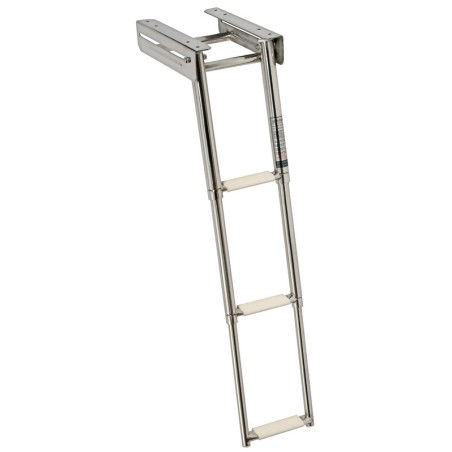 Fully retractable platform ladder with telescopic slide