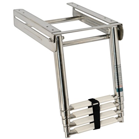 Fully retractable platform ladder with telescopic slide