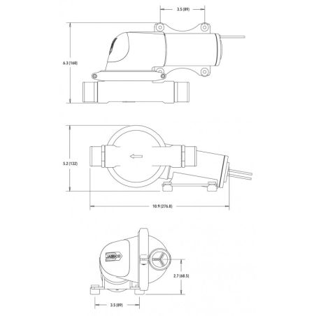 24 V 19 L/min sewage discharge pump. - Jabsco