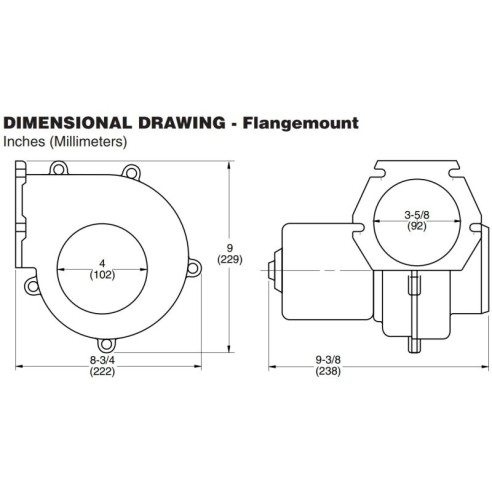 Jabsco 35760-0094 - HD 24V Flange Air Extractor - 7.1 m³/min