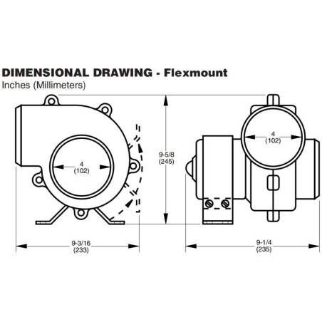 Jabsco 35770-0092 - HD 12V Bracket Air Extractor - 7.1 m³/min