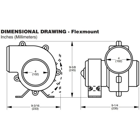 Jabsco 35770-0094 - HD 24V Bracket Extractor - 7.1 m³/min