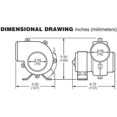 Jabsco 36740-0010 - 24V Bracket-Type Extractor Fan - 4.2 m³/min