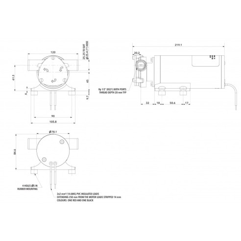 Pompe de cale Jabsco 23610-3003 - Maxi Puppy 3000 12 V