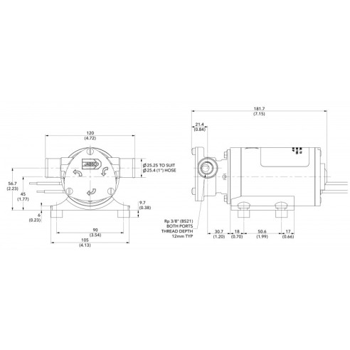 Jabsco 23670-4003 – Junior Puppy 12 V Bilgenpumpe