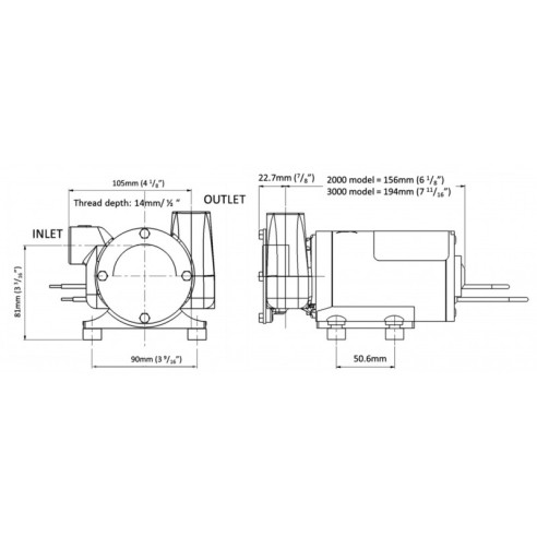 Jabsco 23920-2423 - Puppy 2000 Utility Self-Priming Pump - 38 L/m. - 12V