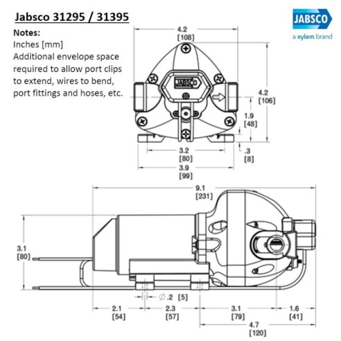 Jabsco 31395-4012-3A - Par Max 3 Autoklavenpumpe - 12 V 40 psi