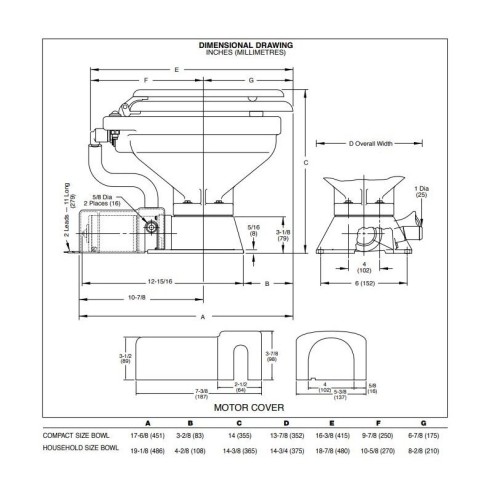 Jabsco 37010-4092 - Regular 12V Electric Toilet
