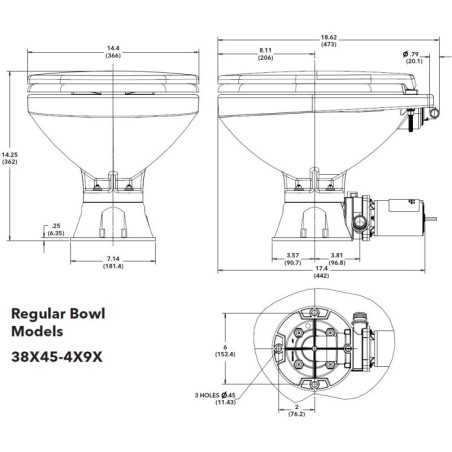 Jabsco 38245-4192 - WC Quiet Flush E2 Regular - Salzwasser 12V
