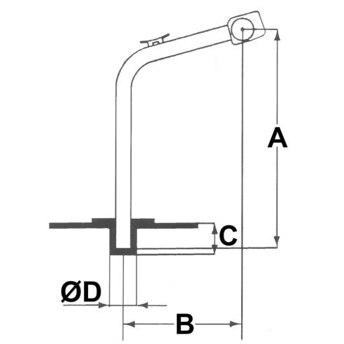 Davit für Außenbordmotoren bis 30 kg.