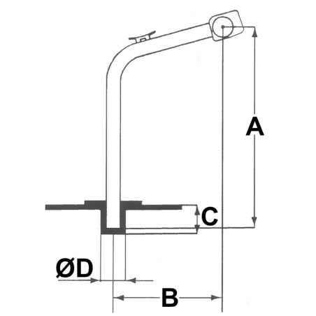 Bossoir pour moteurs hors-bord jusqu'à 30 kg.