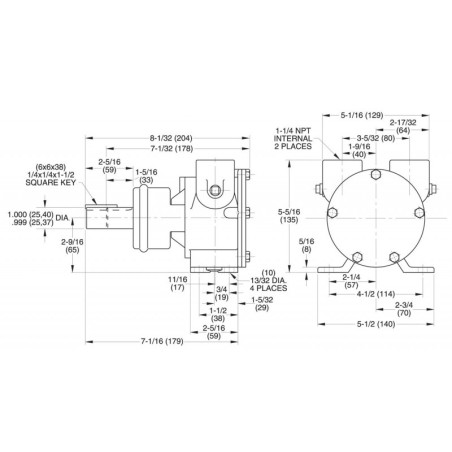 Jabsco 7420-0004 - Pronssipumppu 1-1/4" vakioakselilla