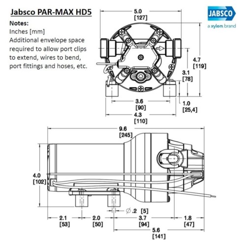 Jabsco P501J-118S-3A - Par Max 5HD autoclave pump - 60psi - 12V