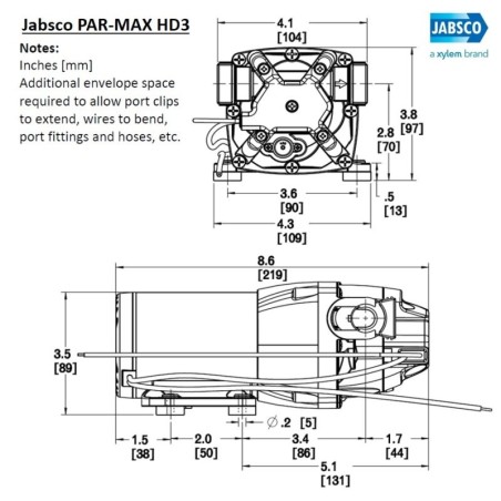 Jabsco Q301J-115S-3A - Par Max 3HD autoclave pump - 40psi - 12V