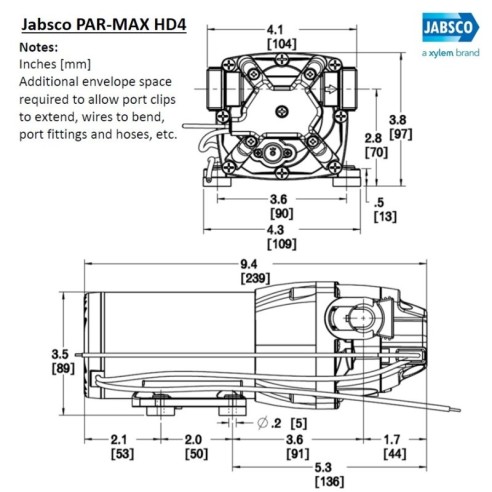 Jabsco Q402J-118S-3A - Par Max 4HD autoklavpump - 60psi - 24V