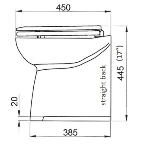 Jabsco 58040-3024 - WC elettrico Delux dritto - acqua dolce - 24V