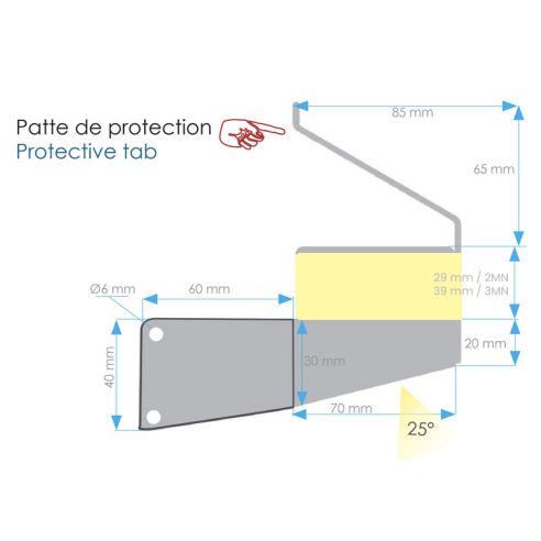 25° LED masthead spotlight in black anodized aluminum - cold white 6000K