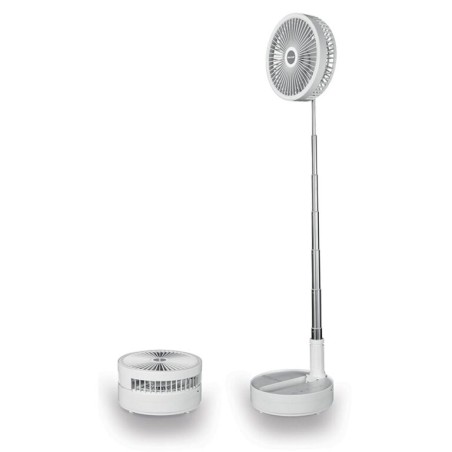 Rechargeable cordless space fan with telescopic rod