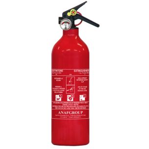 Brandsläckare i aluminiumpulver med stativ och tryckmätare