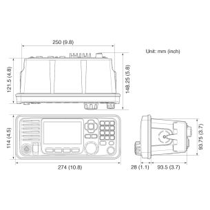 Icom IC-M605EURO – Kiinteä VHF-meriradio AIS-, DSC- ja GNSS-toiminnoilla 2