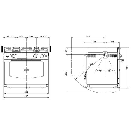 Cuisinière deux feux avec four - Eno