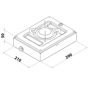 Réchaud à gaz de table en acier inox AISI 304, 1 feu FN1330 - Can 2