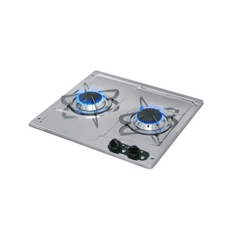 Encimera de gas empotrable en acero inoxidable, 2 fuegos PC1322 - Can