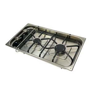 Innfelt gasskoketopp i rustfritt stål, 2 bluss FC1692-S-SC - Can