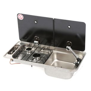 FL1401 Built‑In Combined Gas Cooktop, 2 Burners with Double Glass Lid - Can