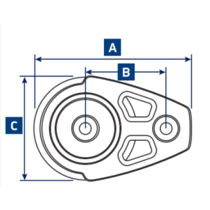 (Lewmar) Block-on-deck-transmission med Ø 60 mm remskiva 2