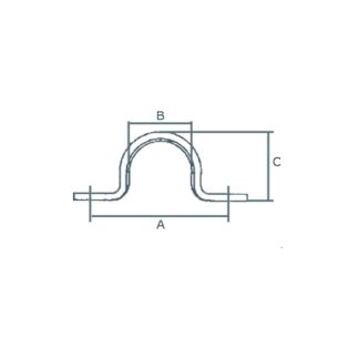 Bøyle i rustfritt stål, presset plateutførelse 2