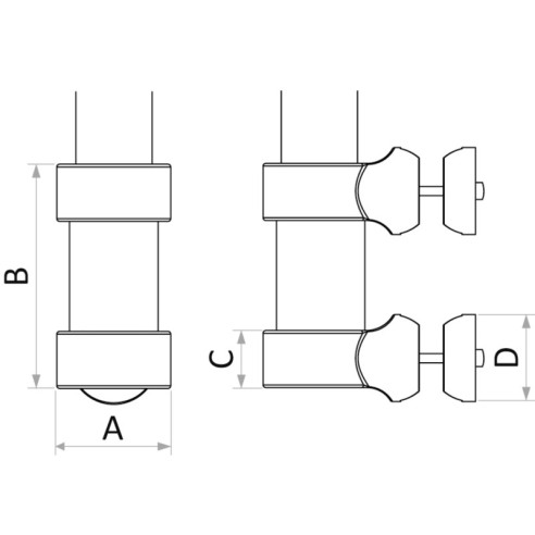 Carbon pole clamp bushings for Ø 38...