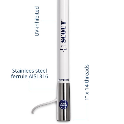 Antenna nautica AM/FM 1,2 mt. IP69...