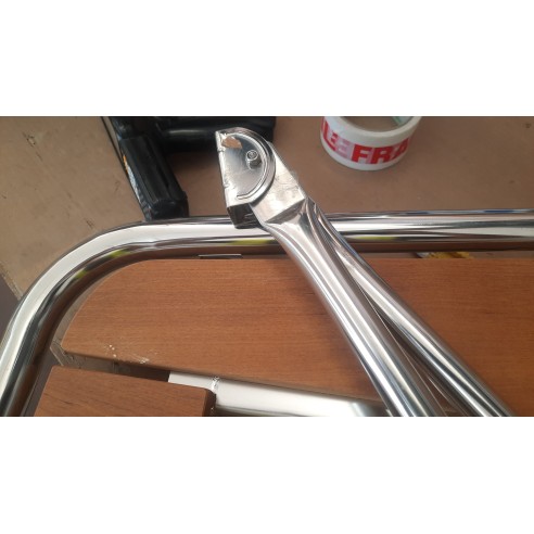 Stainless steel and teak bow sprit...